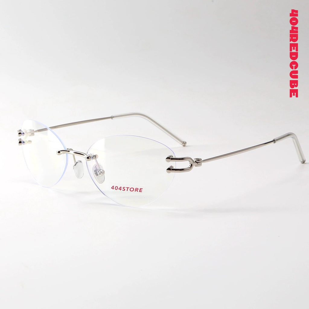 Rimless Oval Metal Bookish Lightweight Optical Frames
