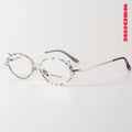 Crystal Bow Oval Metal Coquette Optical Frames