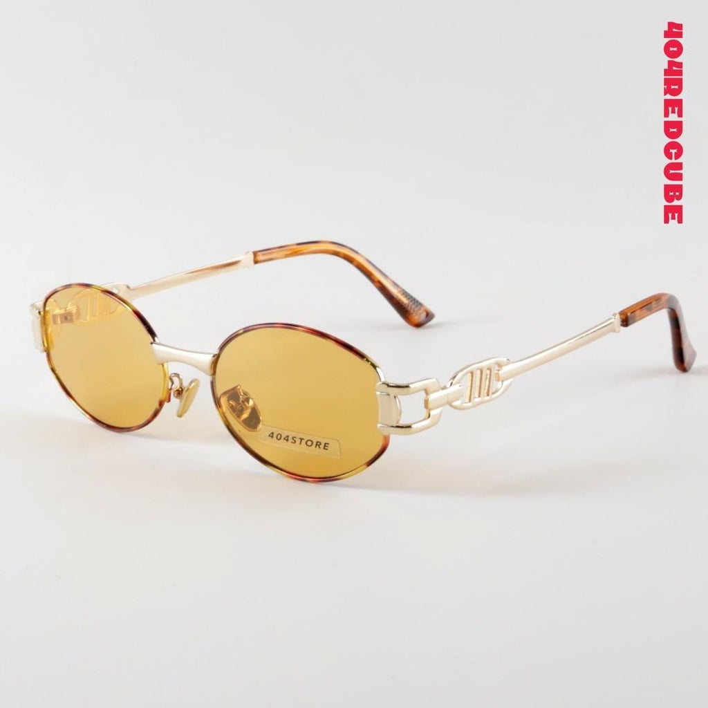 Chain Temple Oval 90s Sunglasses