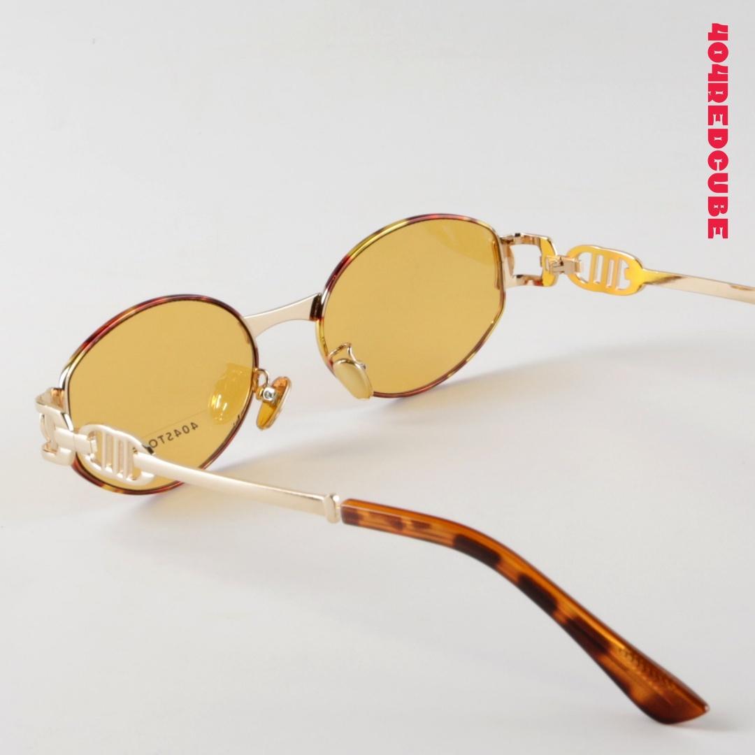 Chain Temple Oval 90s Sunglasses