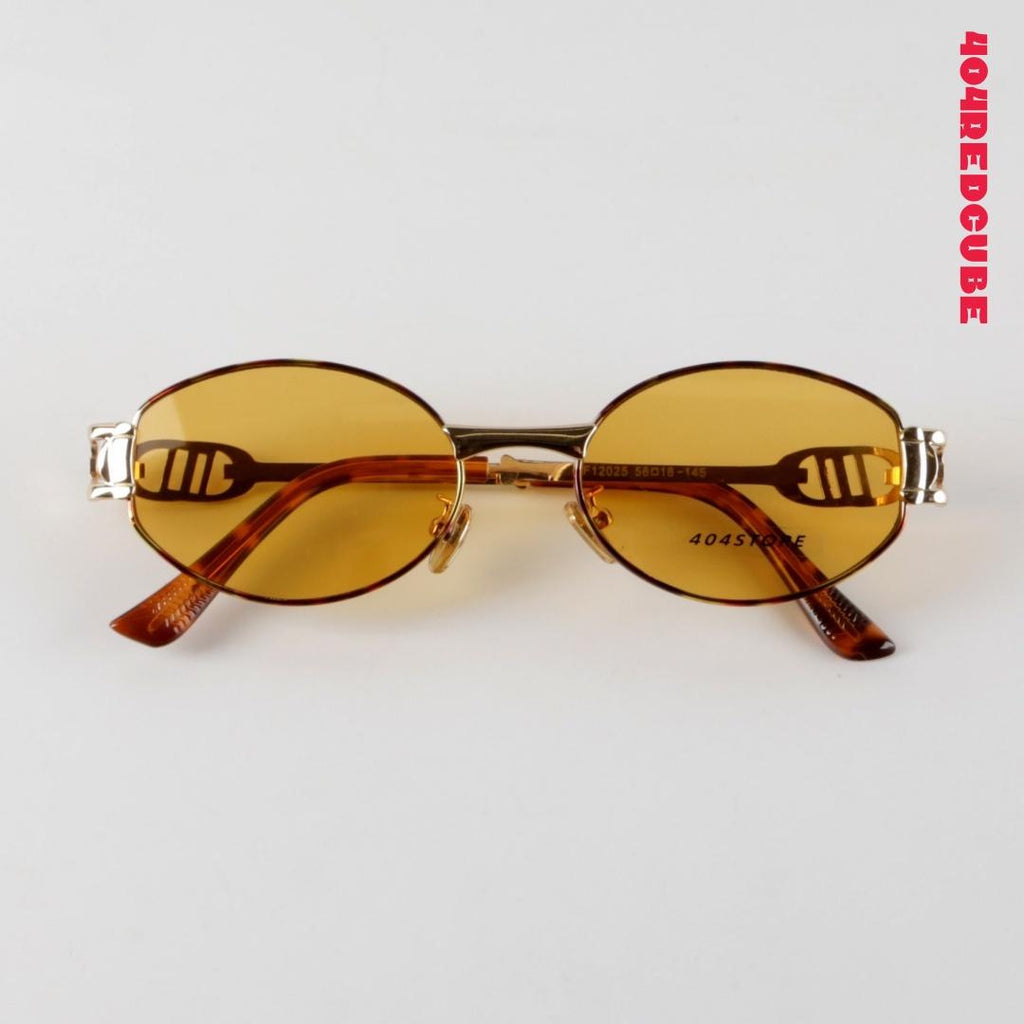 Chain Temple Oval 90s Sunglasses