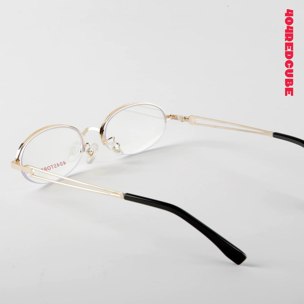 Half-Rim Oval Round Metal Minimalist Optical Frames