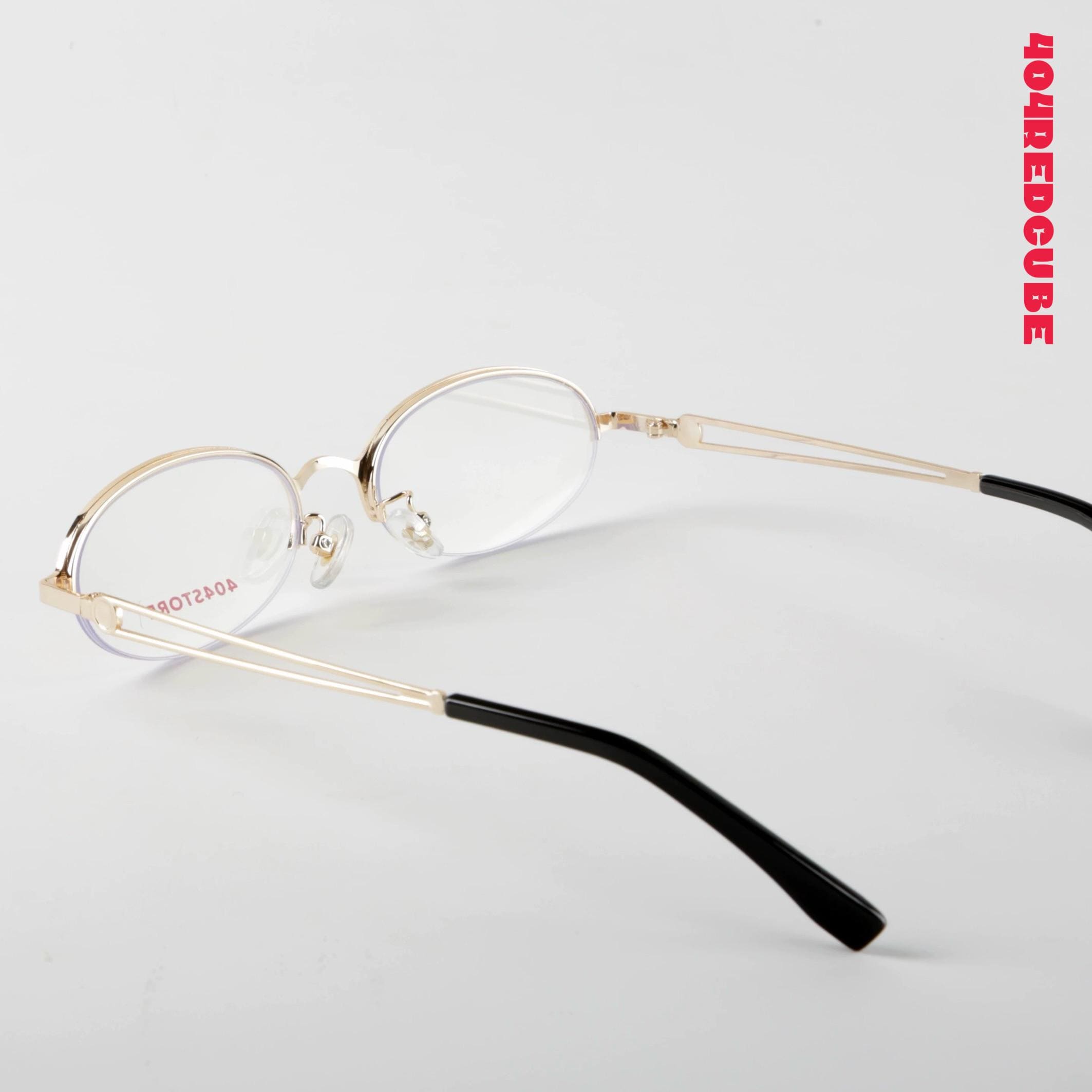 Half-Rim Oval Round Metal Minimalist Optical Frames