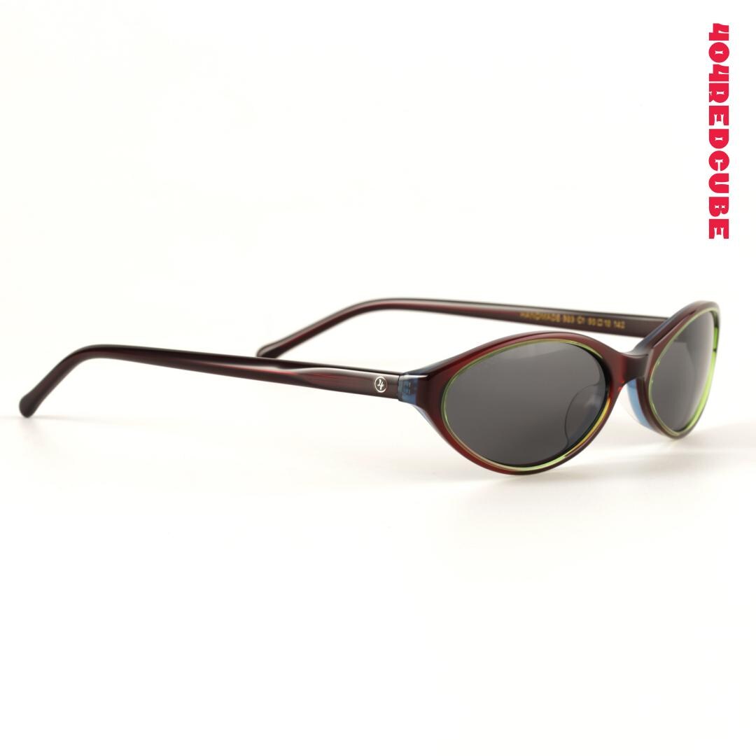Cat-Eye Oval Acetate Futuristic Gothic Sunglasses
