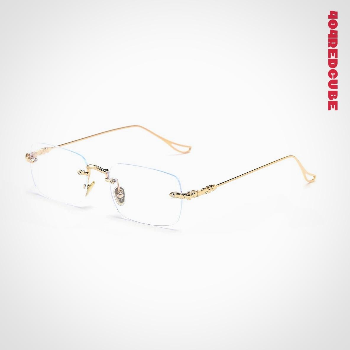 Rimless Metal Academic Gothic Optical Frames