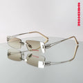 Streetwear Rimless Rectangle Metal Sunglasses