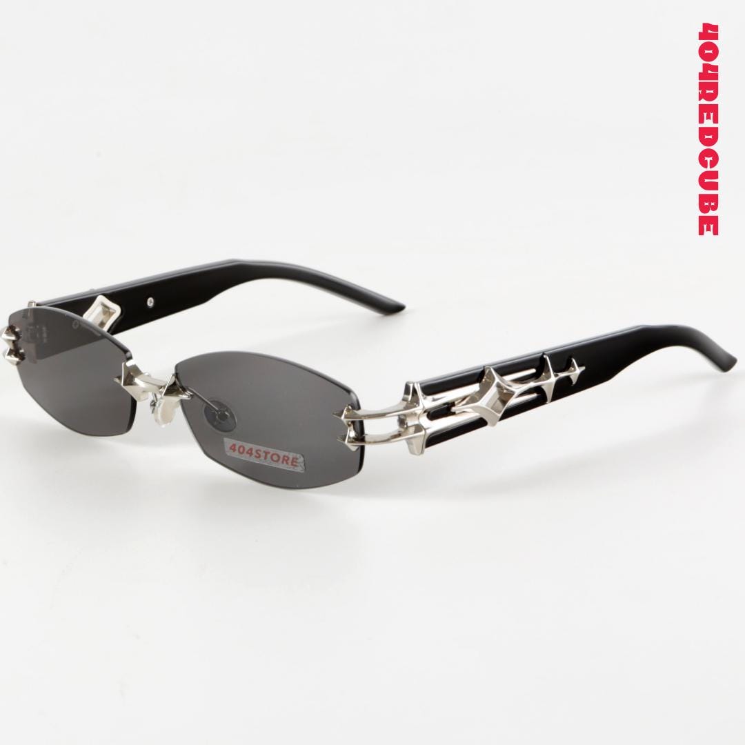 Rimless Metal Futuristic Gothic Sunglasses