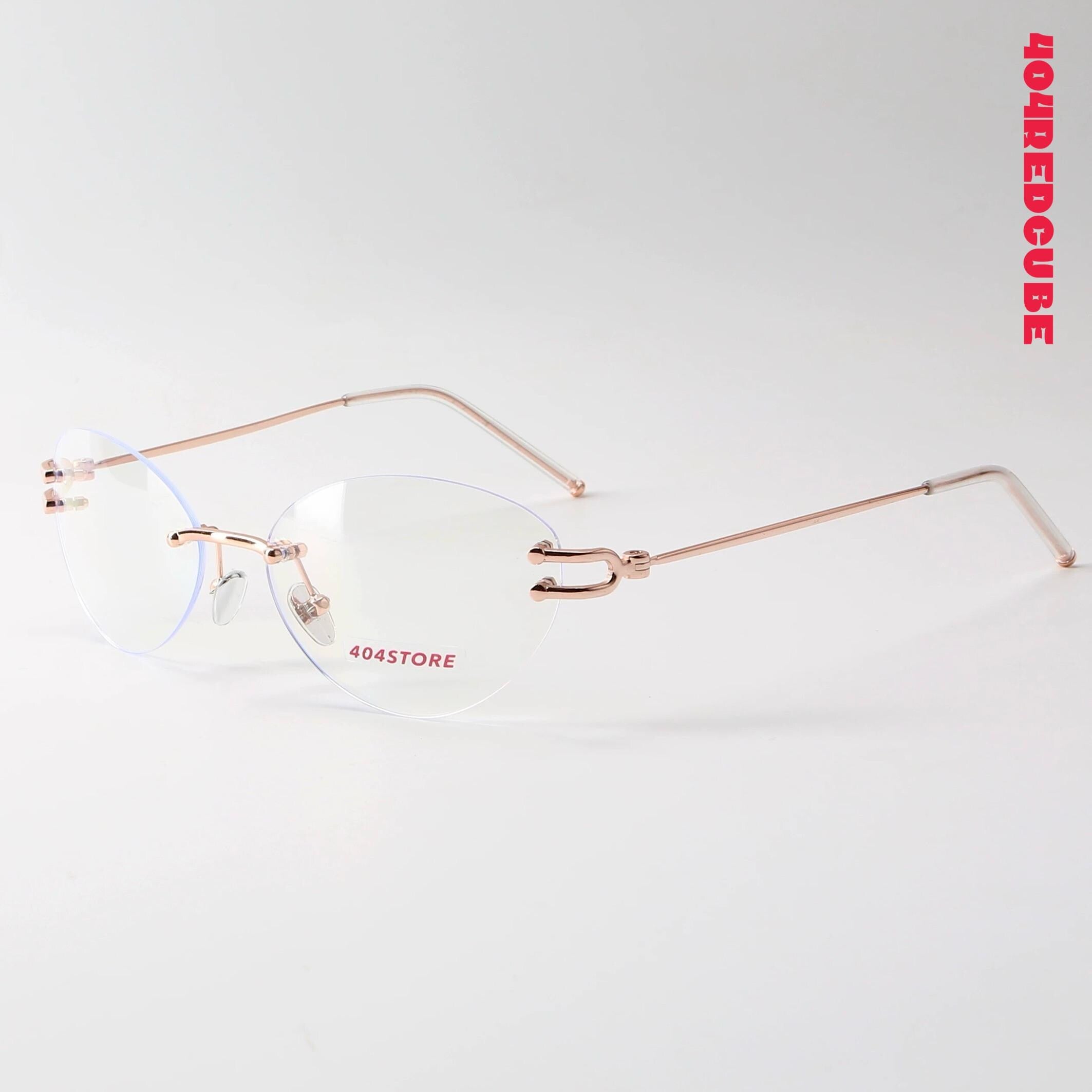 Rimless Oval Metal Bookish Lightweight Optical Frames