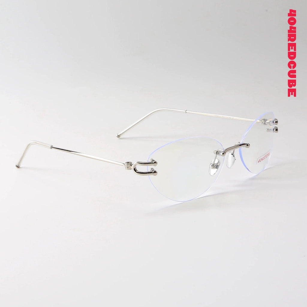 Rimless Oval Metal Bookish Lightweight Optical Frames