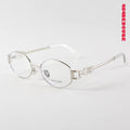 Chain Temple Oval Metal Optical Frames