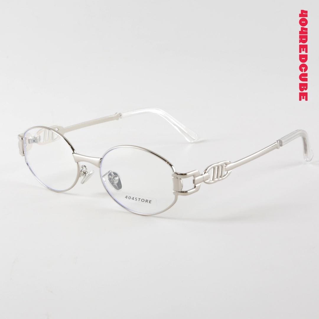 Chain Temple Oval Metal Optical Frames