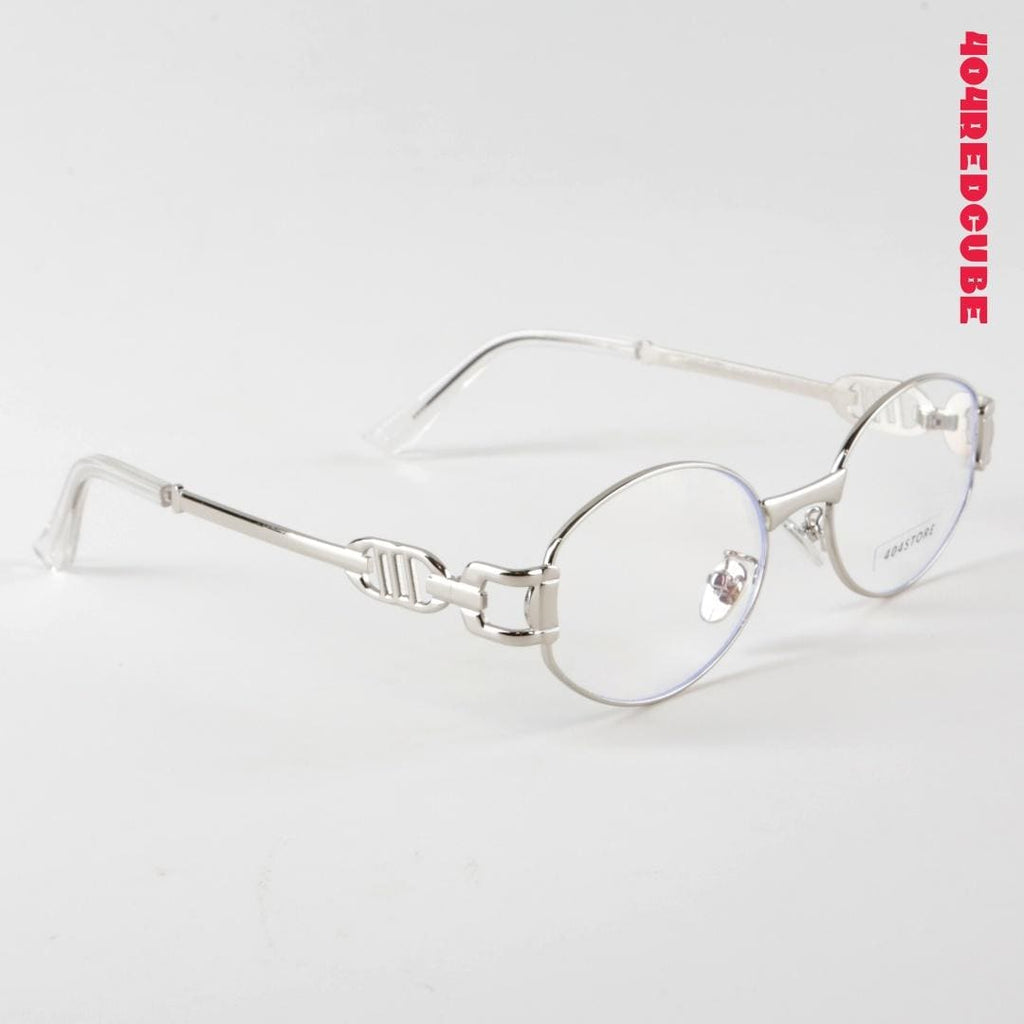 Chain Temple Oval Metal Optical Frames