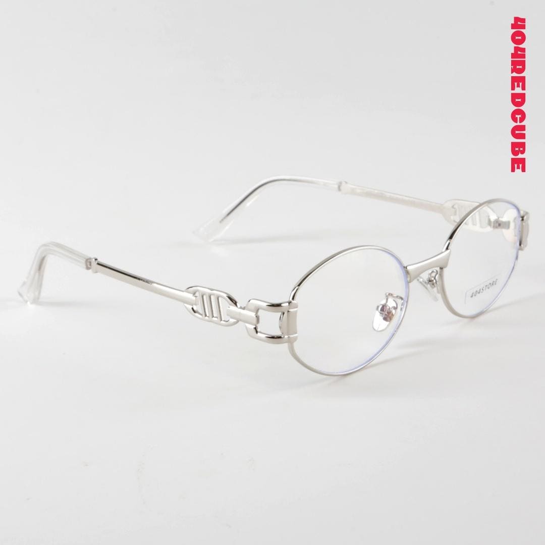 Chain Temple Oval Metal Optical Frames