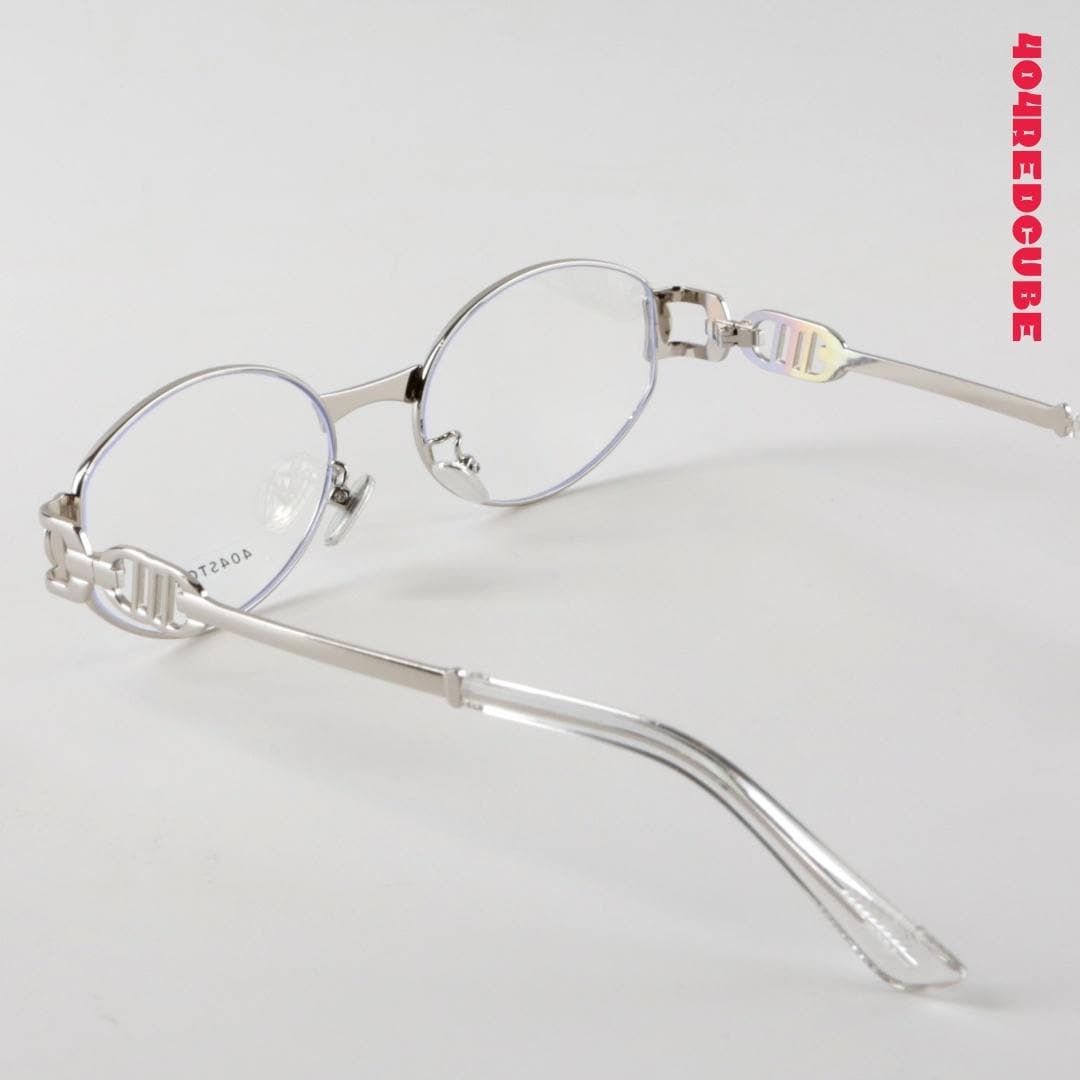 Chain Temple Oval Metal Optical Frames