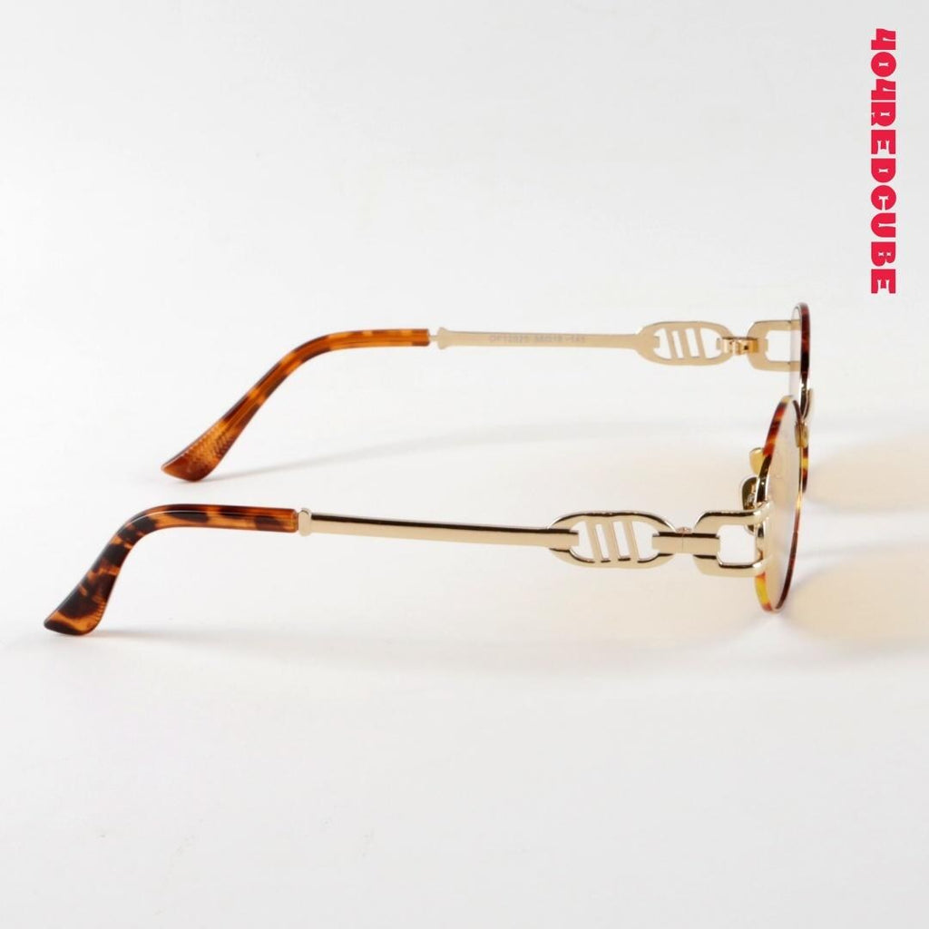 Chain Temple Oval 90s Sunglasses