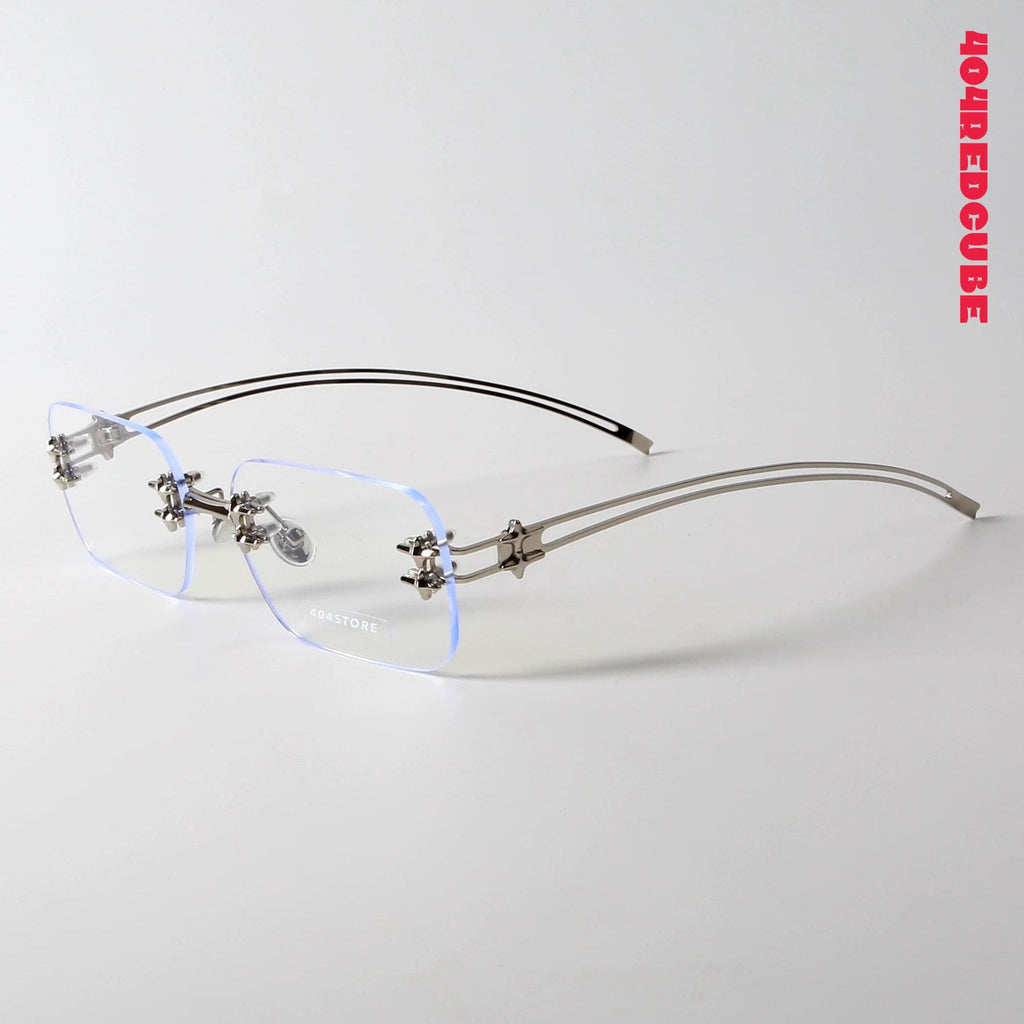 Rectangle Square Metal Futuristic Optical Frames