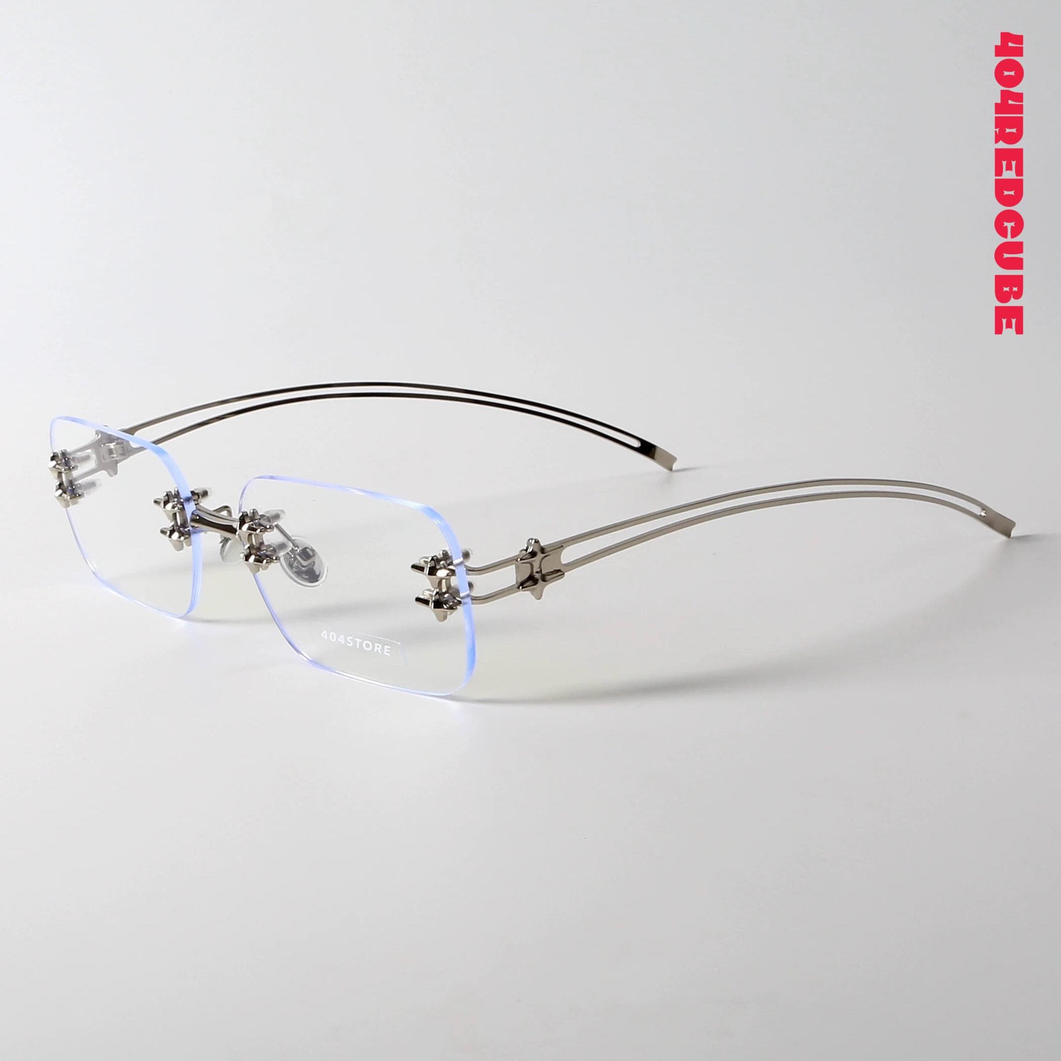 Rectangle Square Metal Futuristic Optical Frames