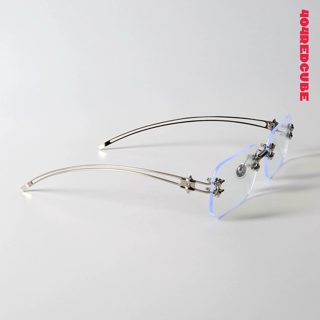 Rectangle Square Metal Futuristic Optical Frames