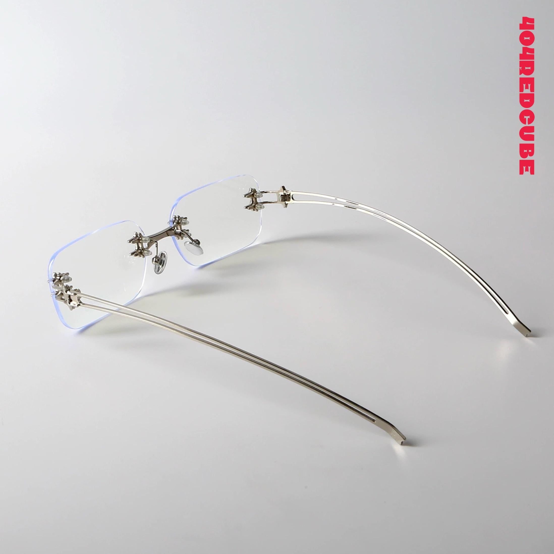 Rectangle Square Metal Futuristic Optical Frames