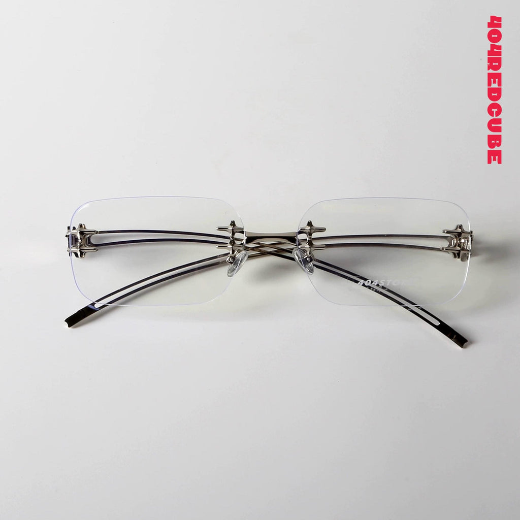 Rectangle Square Metal Futuristic Optical Frames