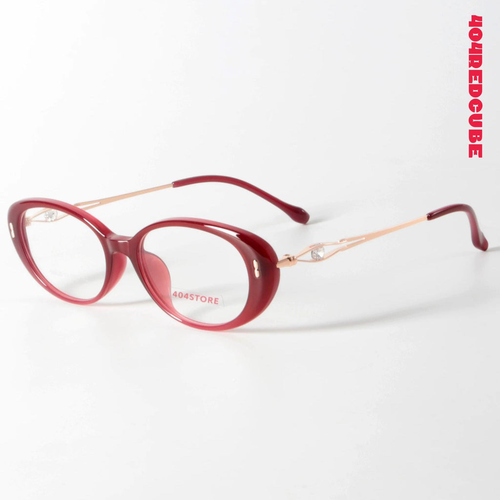 Cat-Eye Oval Metal Optical Frames