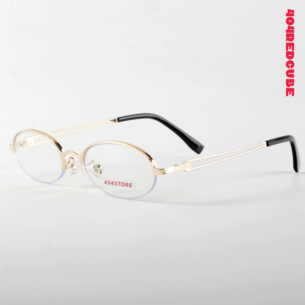 Half-Rim Oval Round Metal Minimalist Optical Frames