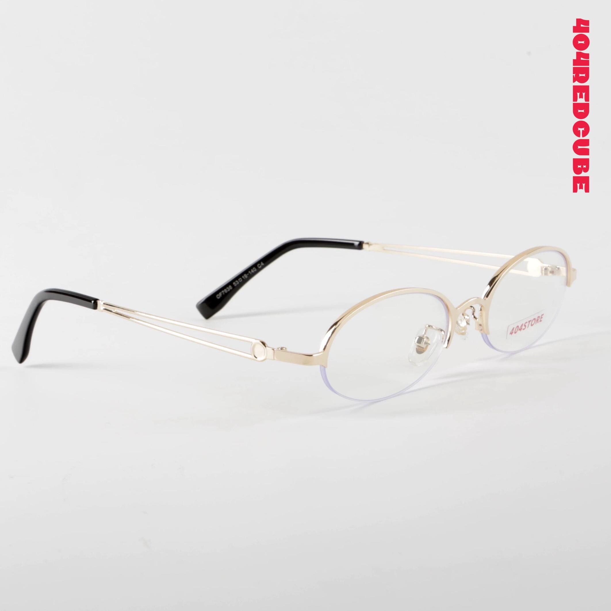 Half-Rim Oval Round Metal Minimalist Optical Frames