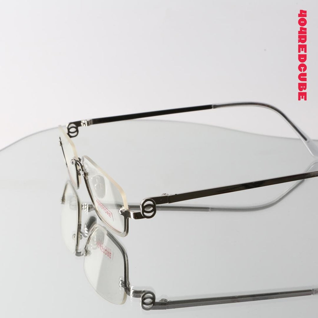 Rimless Rectangle Metal Office Siren Minimalist Optical Frames