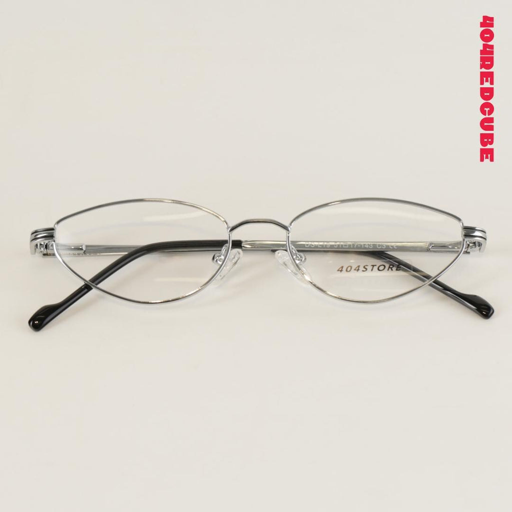 Etched Temple Cat-Eye Metal Minimalist Optical Frames