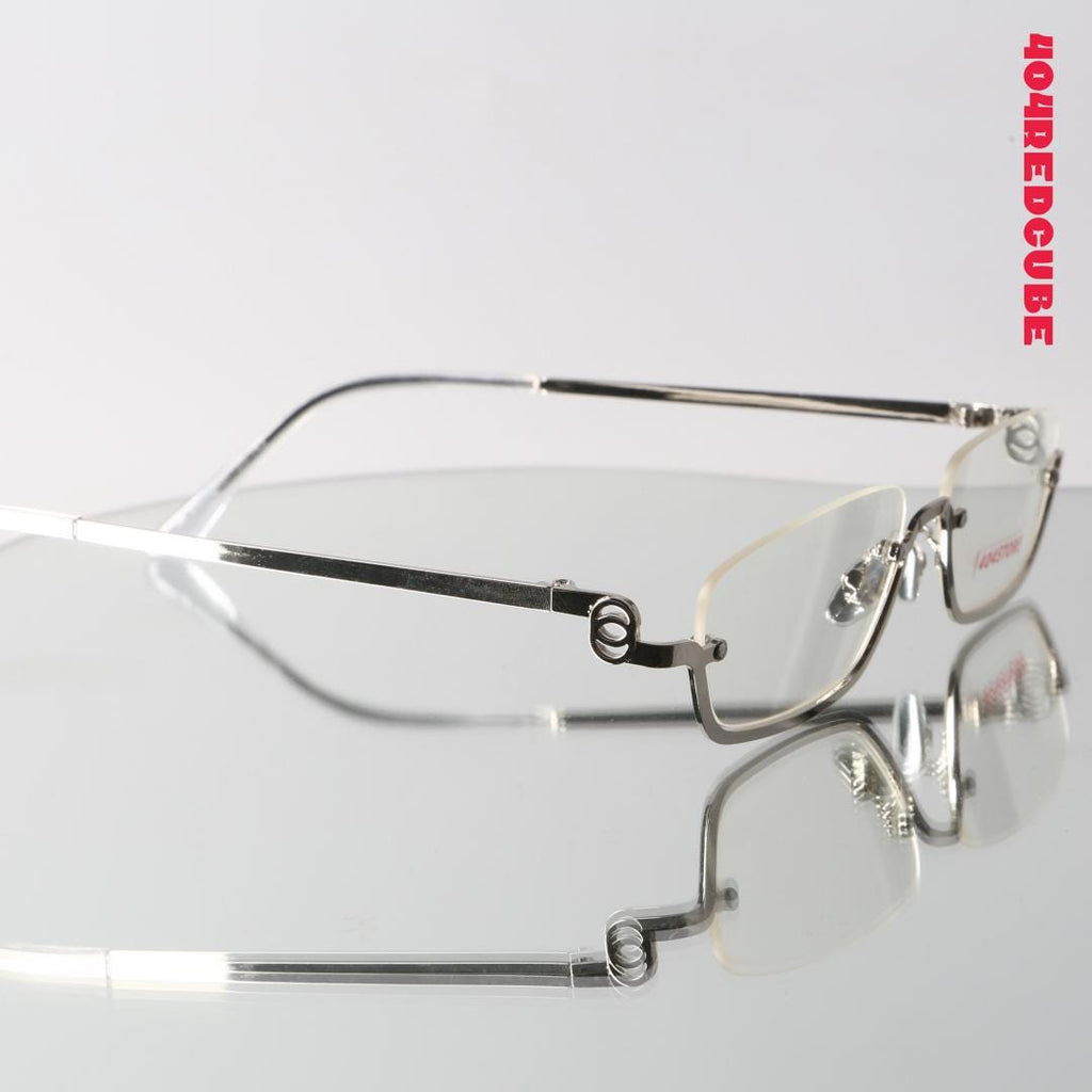 Rimless Rectangle Metal Office Siren Minimalist Optical Frames