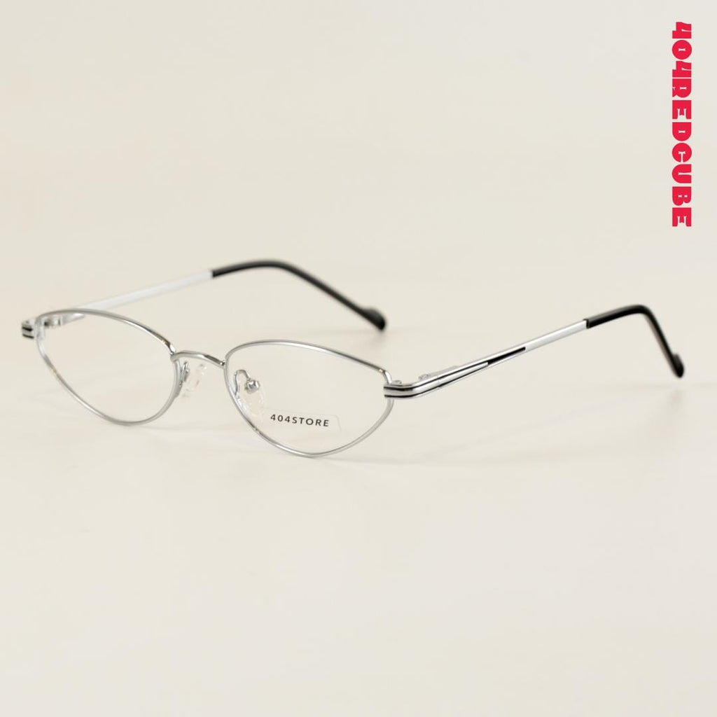 Etched Temple Cat-Eye Metal Minimalist Optical Frames