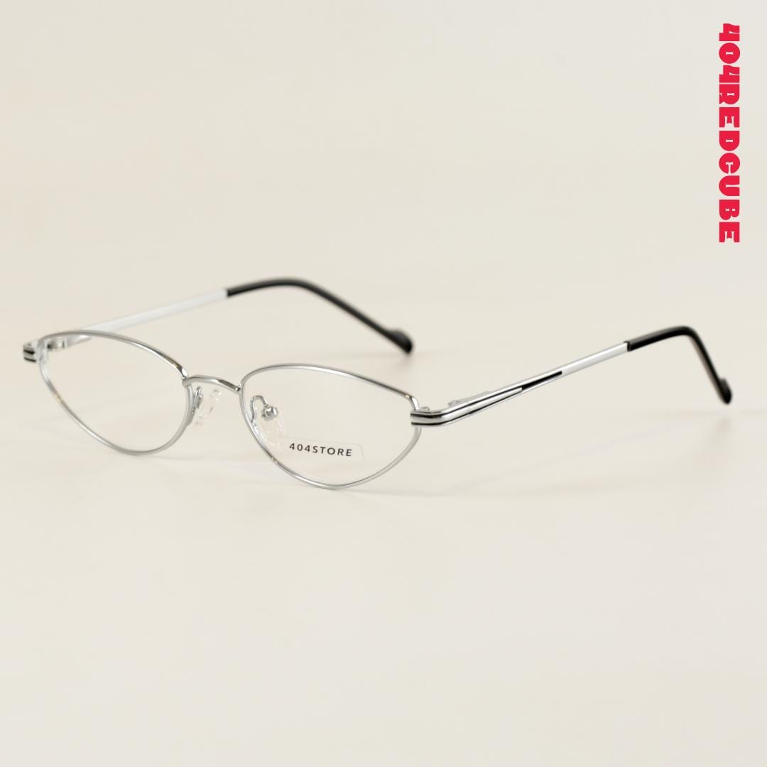 Etched Temple Cat-Eye Metal Minimalist Optical Frames