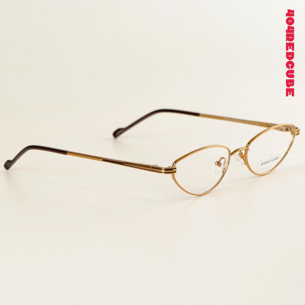 Etched Temple Cat-Eye Metal Minimalist Optical Frames