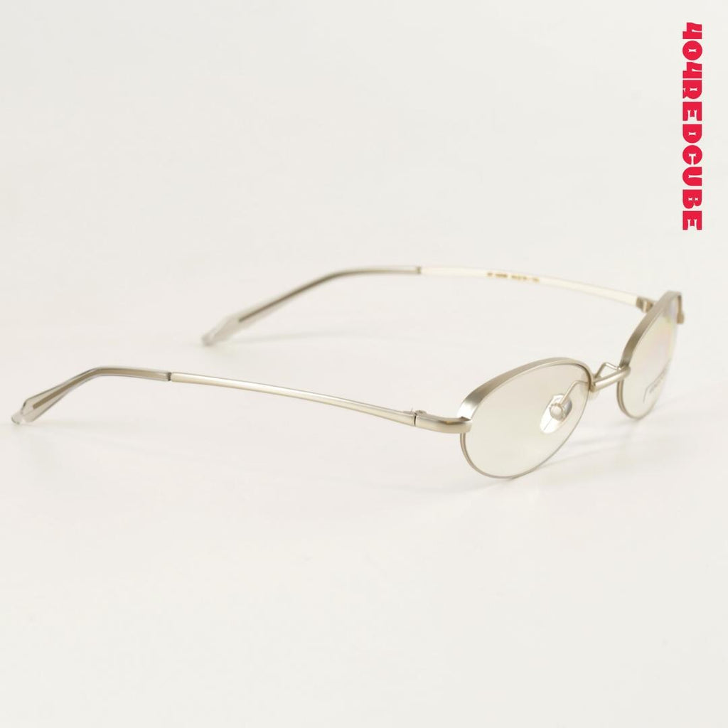 Semi-Rimless Oval Metal Sunglasses