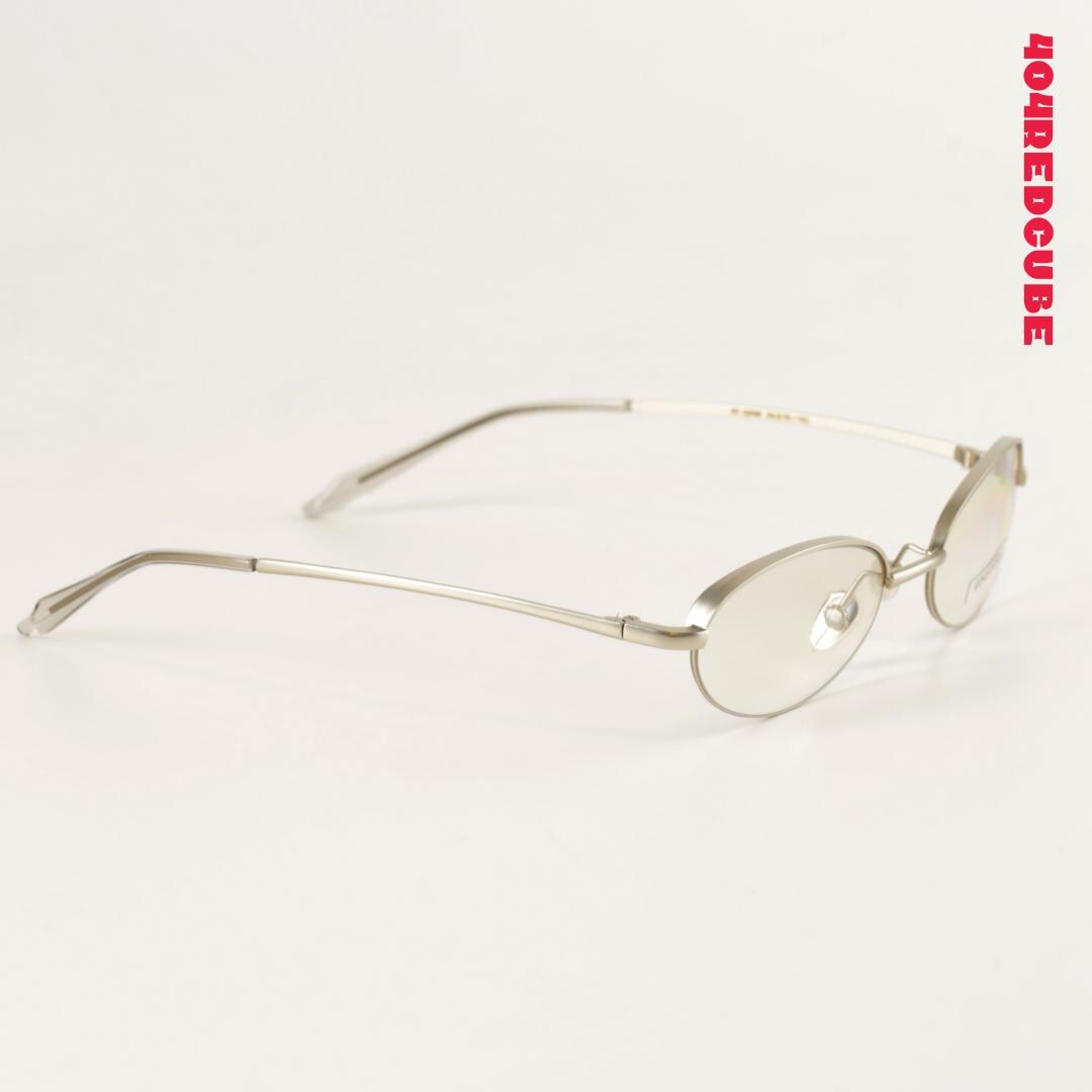 Semi-Rimless Oval Metal Sunglasses