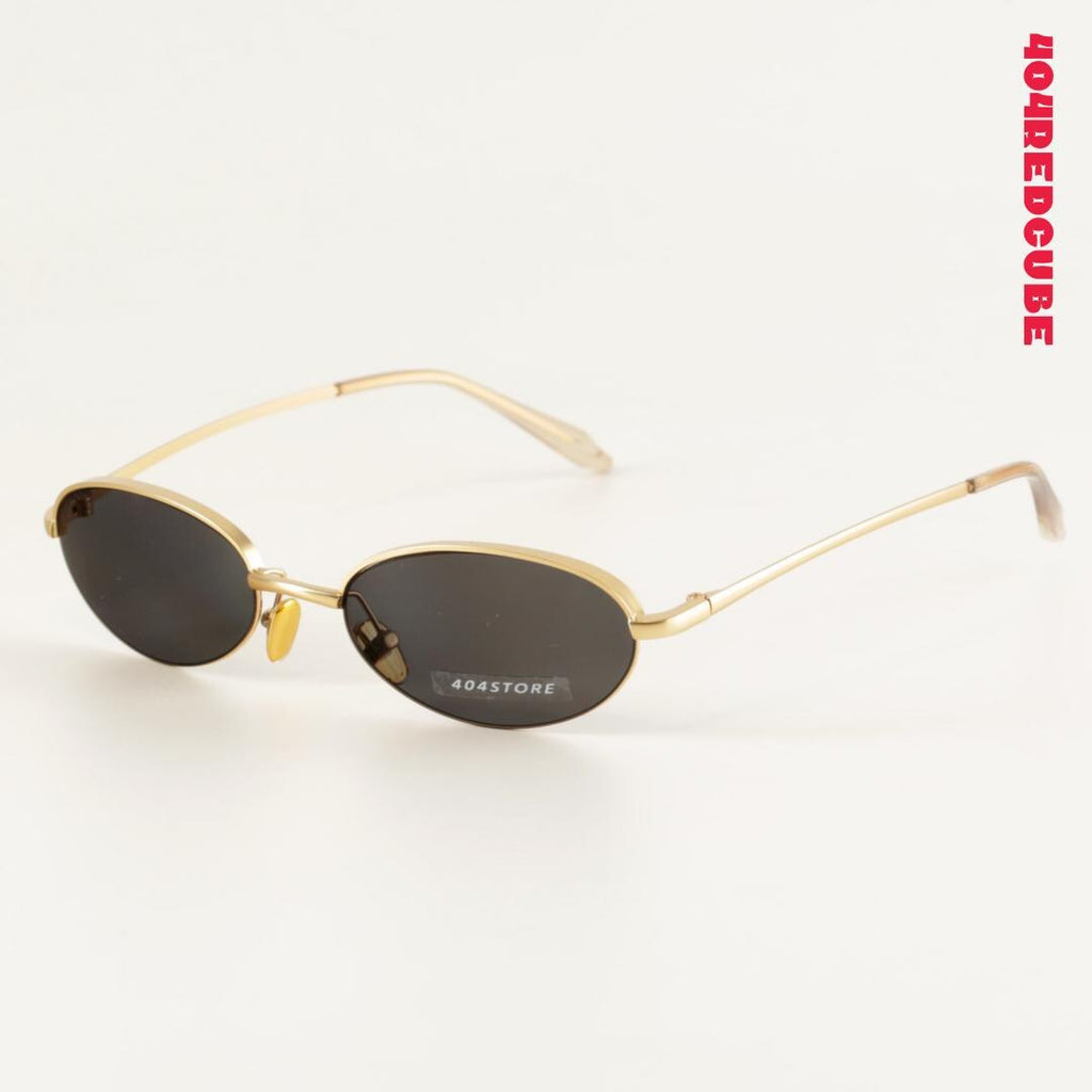 Semi-Rimless Oval Metal Sunglasses