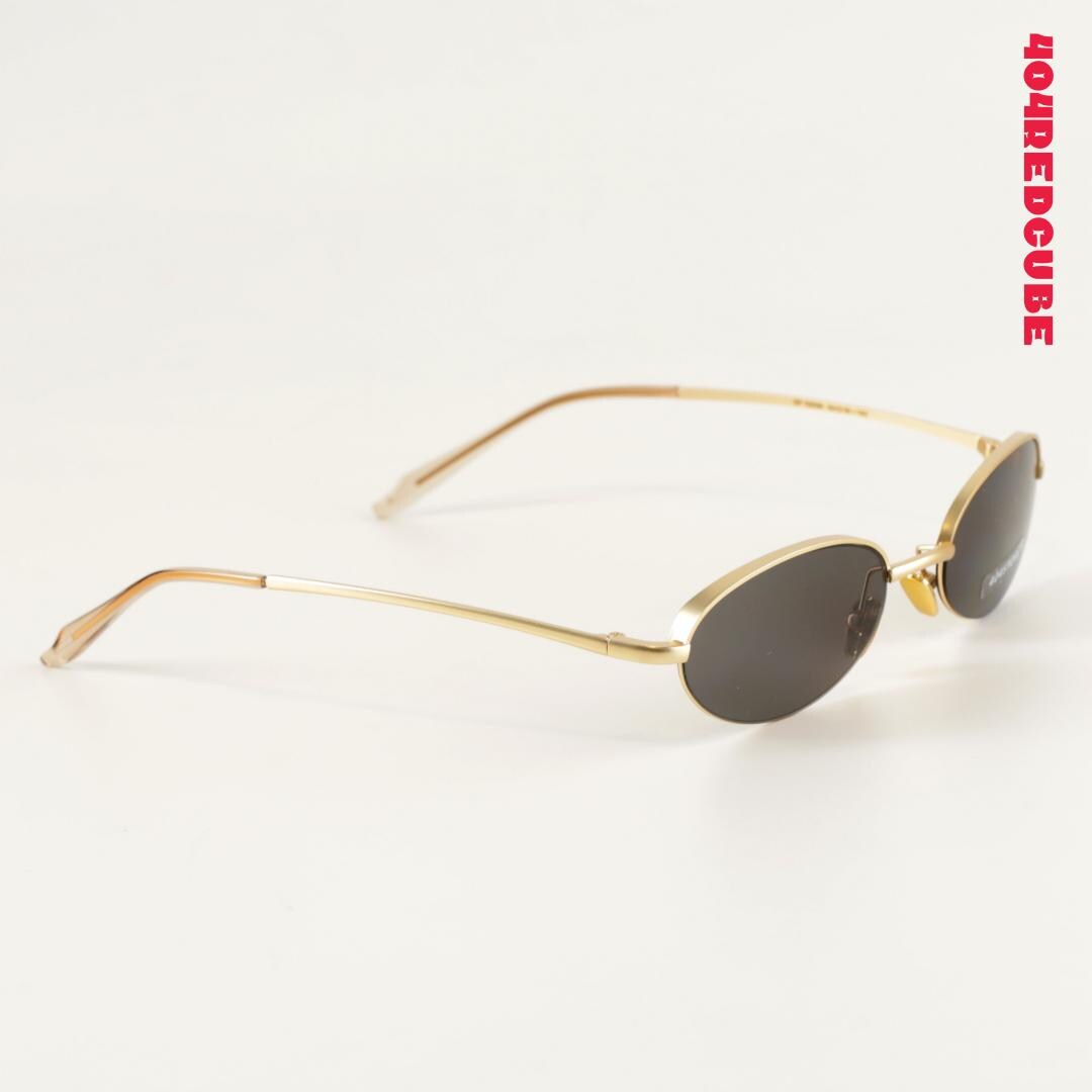 Semi-Rimless Oval Metal Sunglasses