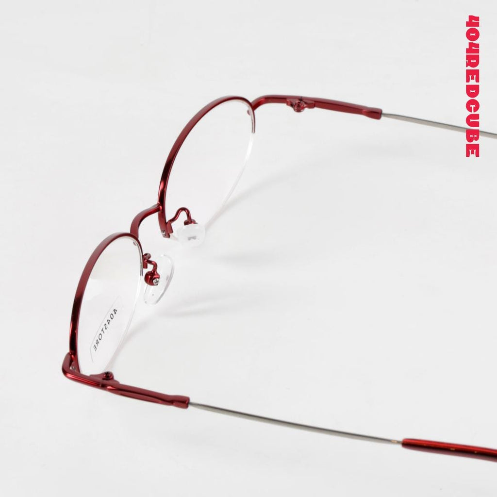 Ruby Accent Rimless Oval Metal Optical Frames