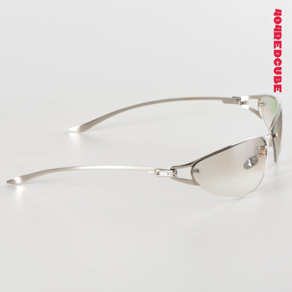 Oversized Cat-Eye Metal Futuristic Gothic Sunglasses