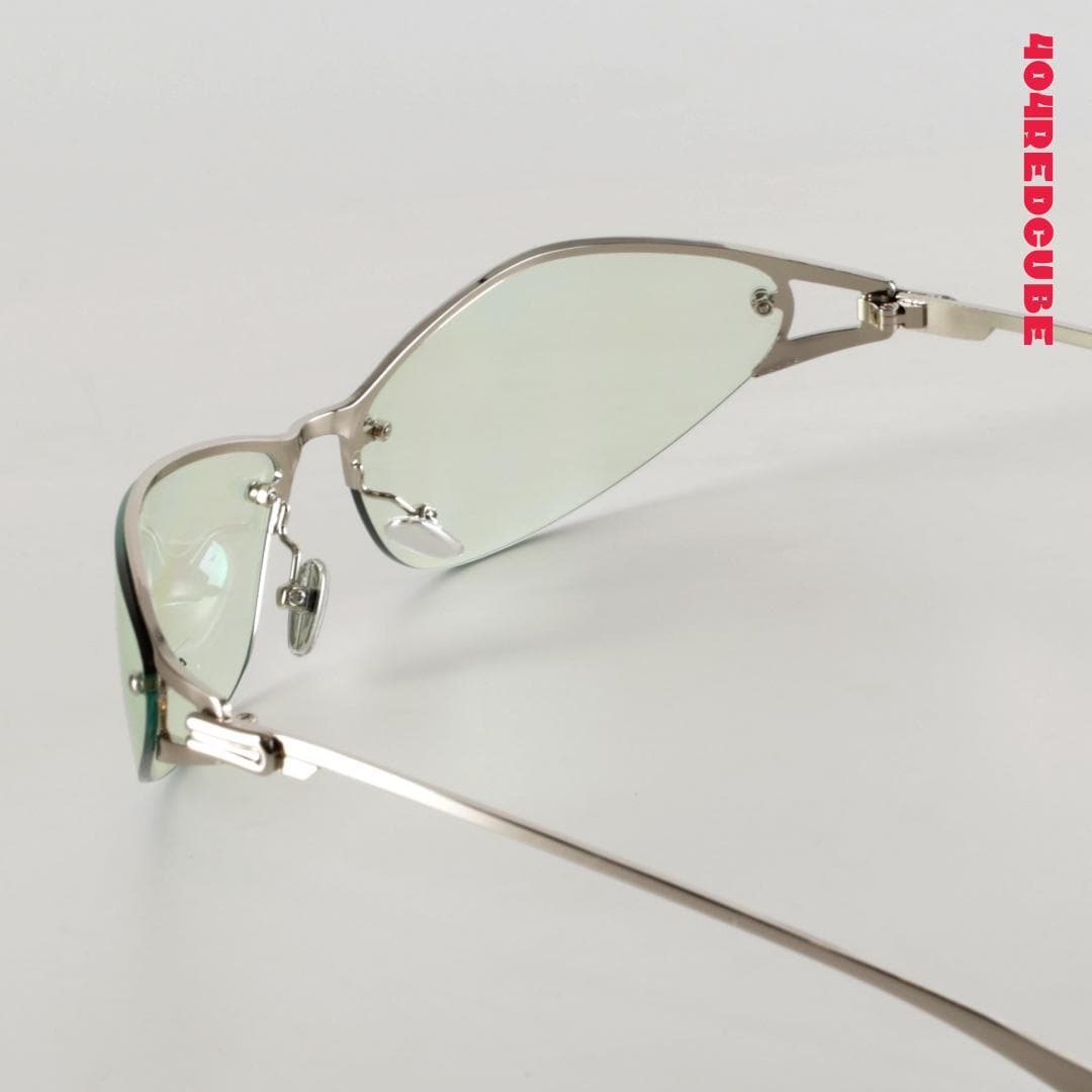 Oversized Cat-Eye Metal Futuristic Gothic Sunglasses
