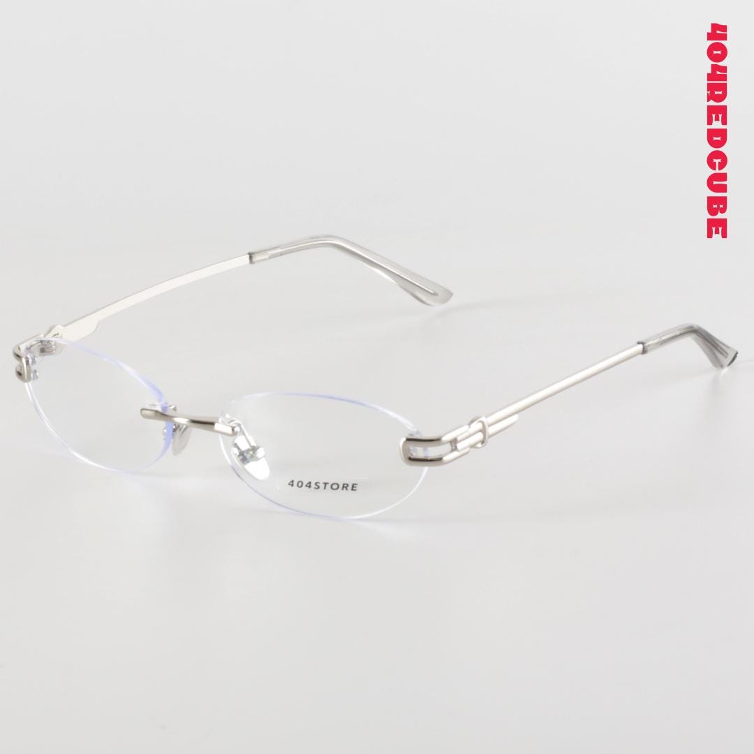 Rimless Oval Metal Futuristic Minimalist Optical Frames