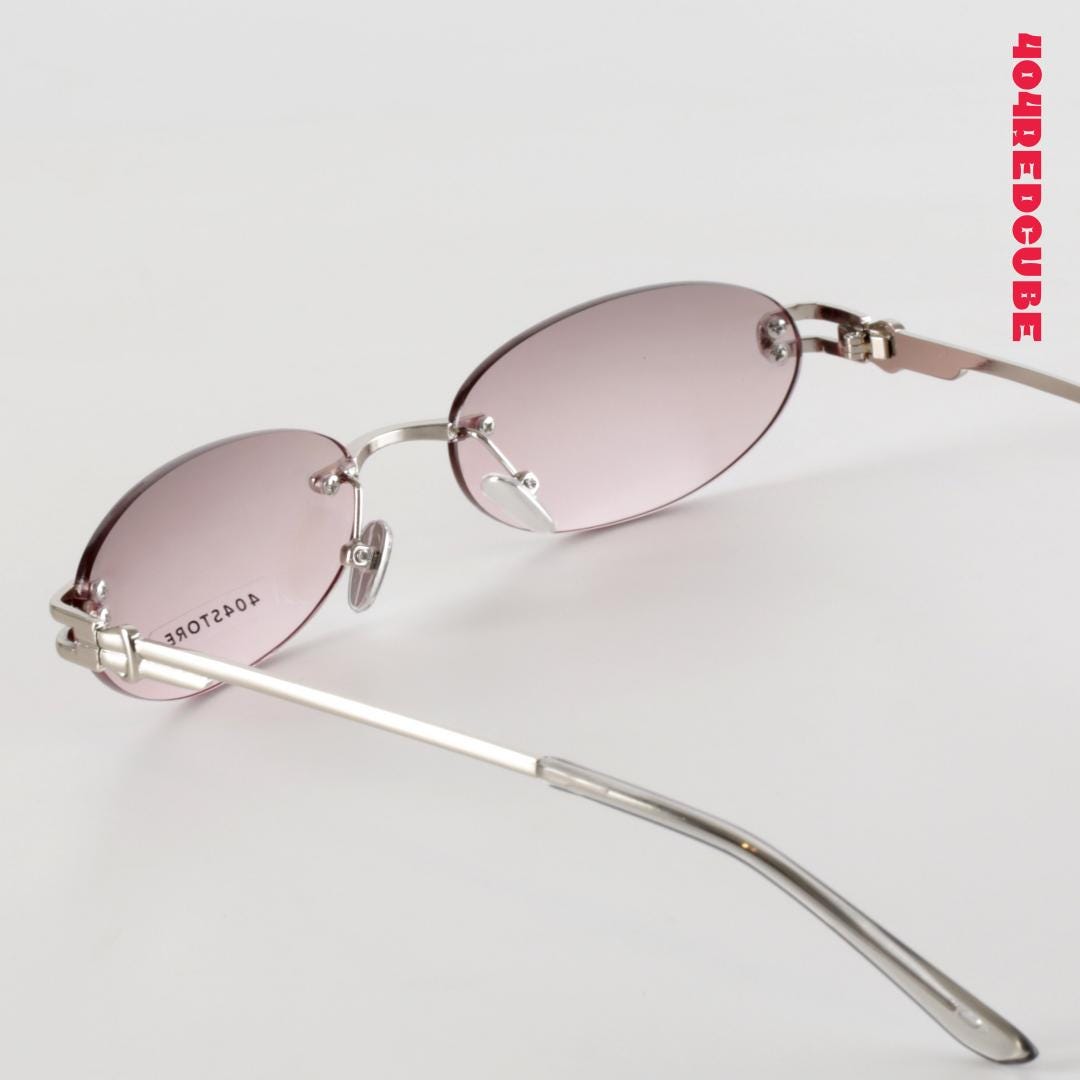Rimless Oval Metal Futuristic Minimalist Optical Frames