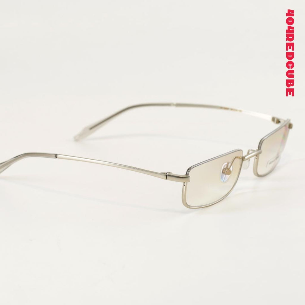 Narrow Rimless Rectangle Metal Sunglasses