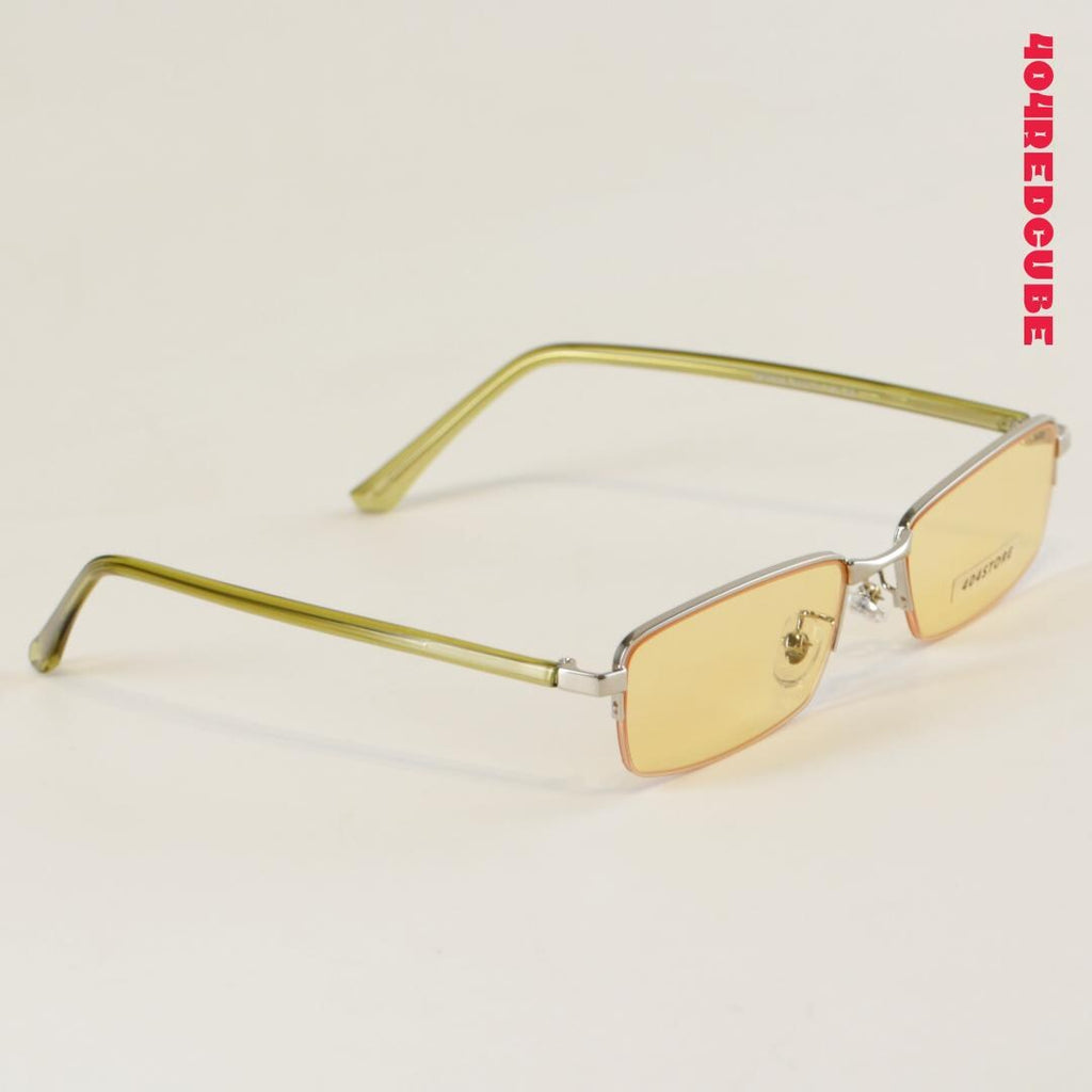 Bayonetta Rimless Rectangle Metal Office Siren Minimalist Sunglasses