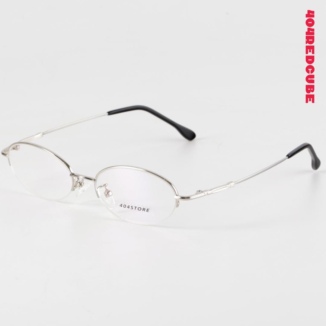 Ruby Accent Rimless Oval Metal Optical Frames