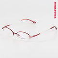 Ruby Accent Rimless Oval Metal Optical Frames