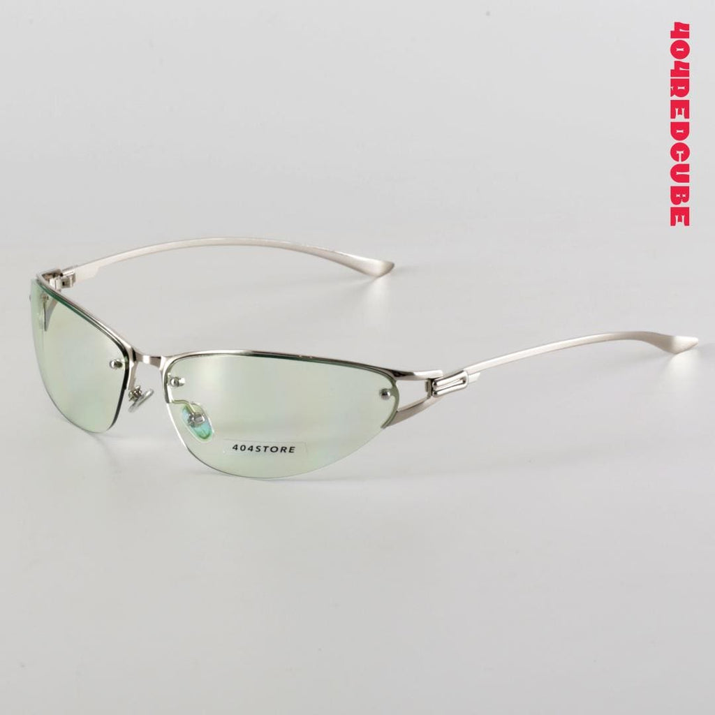 Oversized Cat-Eye Metal Futuristic Gothic Sunglasses
