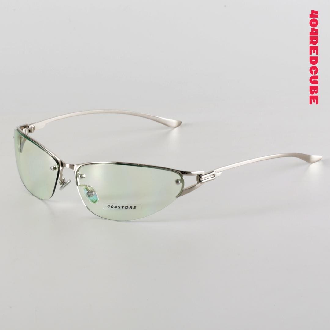 Oversized Cat-Eye Metal Futuristic Gothic Sunglasses