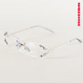 Rivet Rimless Rectangle Metal Futuristic Gothic Optical Frames