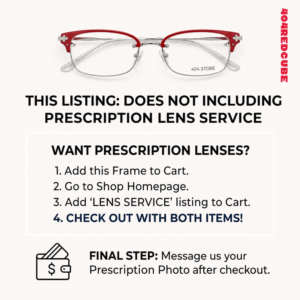 Heart Half-Rim Square Metal Coquette Optical Frames